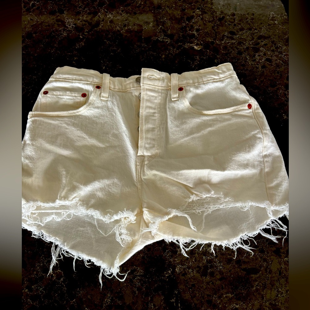 White Levi’s 501 Denim Cutoff Shorts - Women's